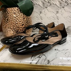 Marc Jacobs Black Patent Leather Flat Shoes Size 40